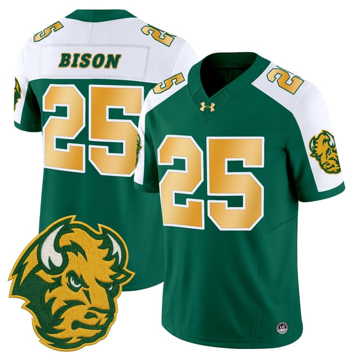 Bison Jersey #25 North Dakota State Bison Vapor Limited Stitched Green Alter