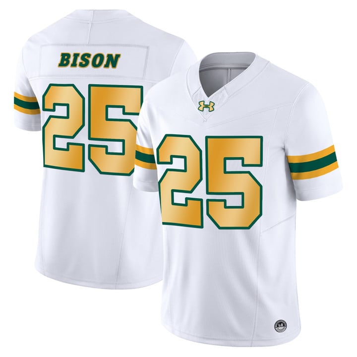 Bison Jersey #25 North Dakota State Bison Vapor Limited Stitched White