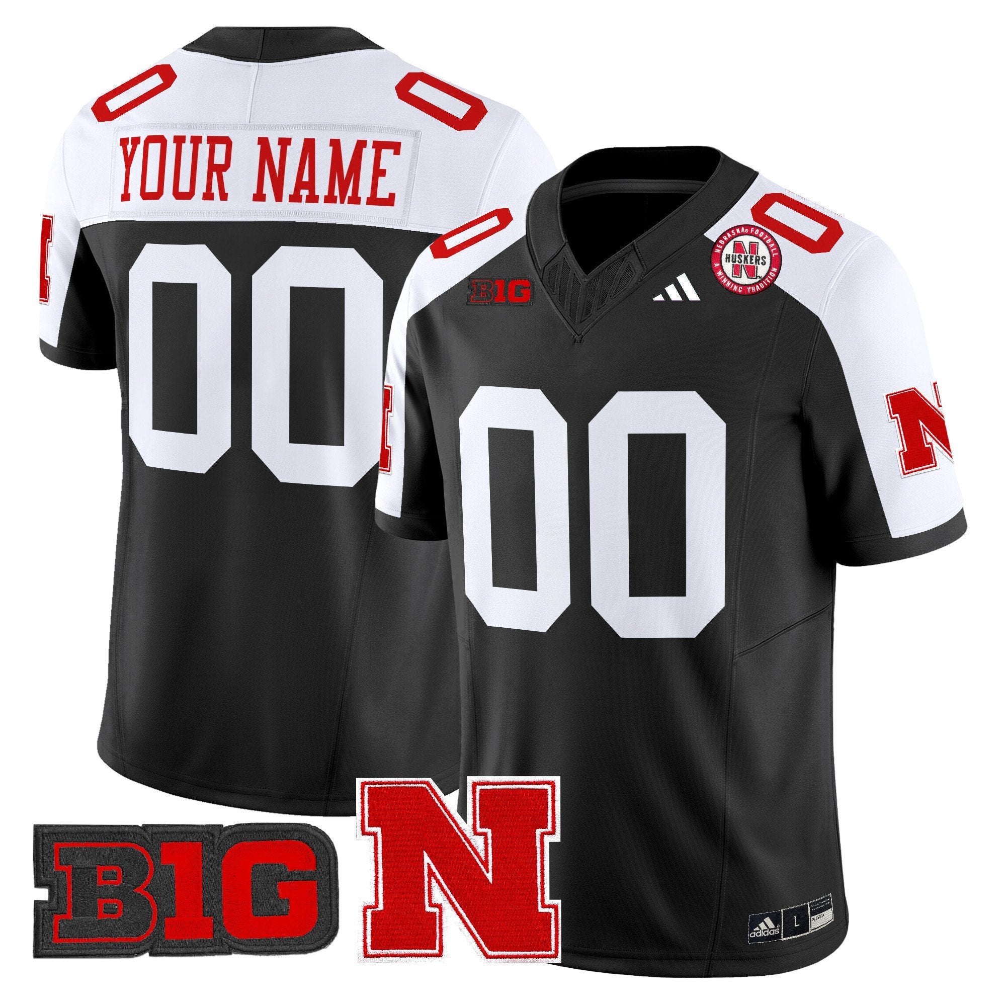 Custom Nebraska Cornhuskers Jersey Name, Number 2025 Stitched Black Alternate