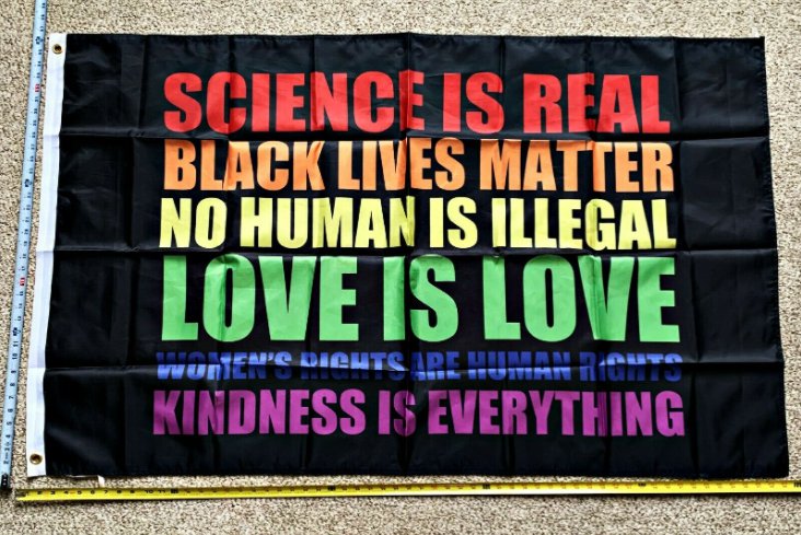 Black Lives Matter Flag 2024 Science Is Real LGBTQ USA Sign Poster 3x5ft