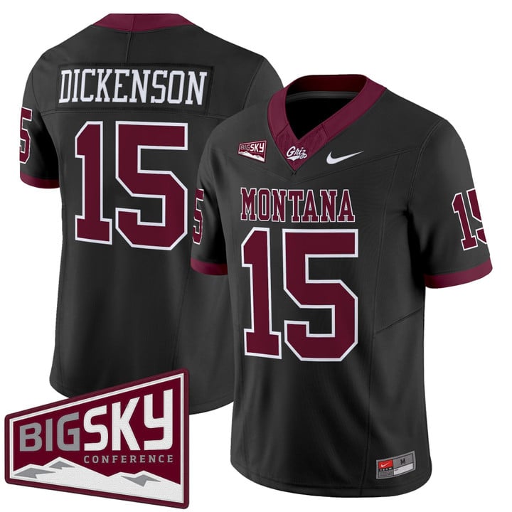 Dave Dickenson Jersey #15 Montana Grizzlies 2025 Vapor Stitched Black Alter