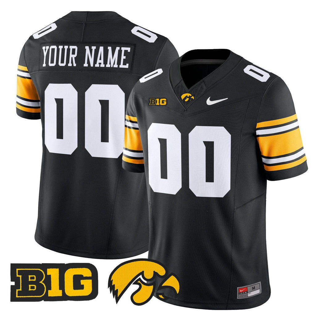 Custom Iowa Hawkeyes Jersey Name, Number  2025 Limited Stitched Black