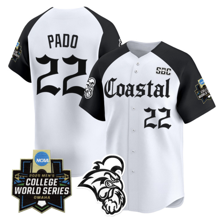 Blagen Pado Jersey #22 Coastal Carolina 2025 World Series Gothic Edition