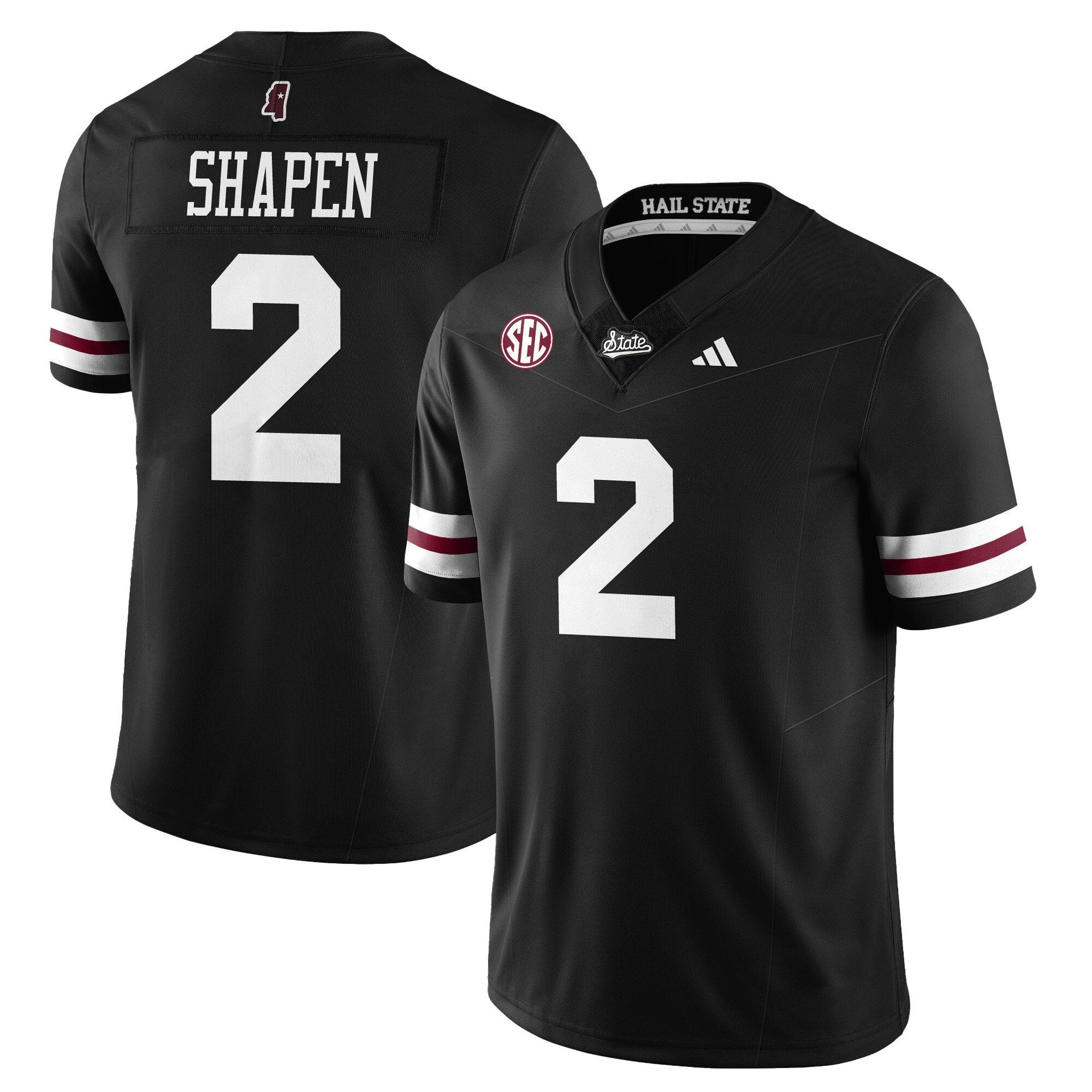Blake Shapen Jersey #2 Mississippi State Football Darkness 2025 Stitched Black