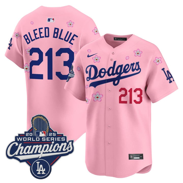 Bleed Blue Jersey #213 Dodgers 2025 World Series Champions Stitched