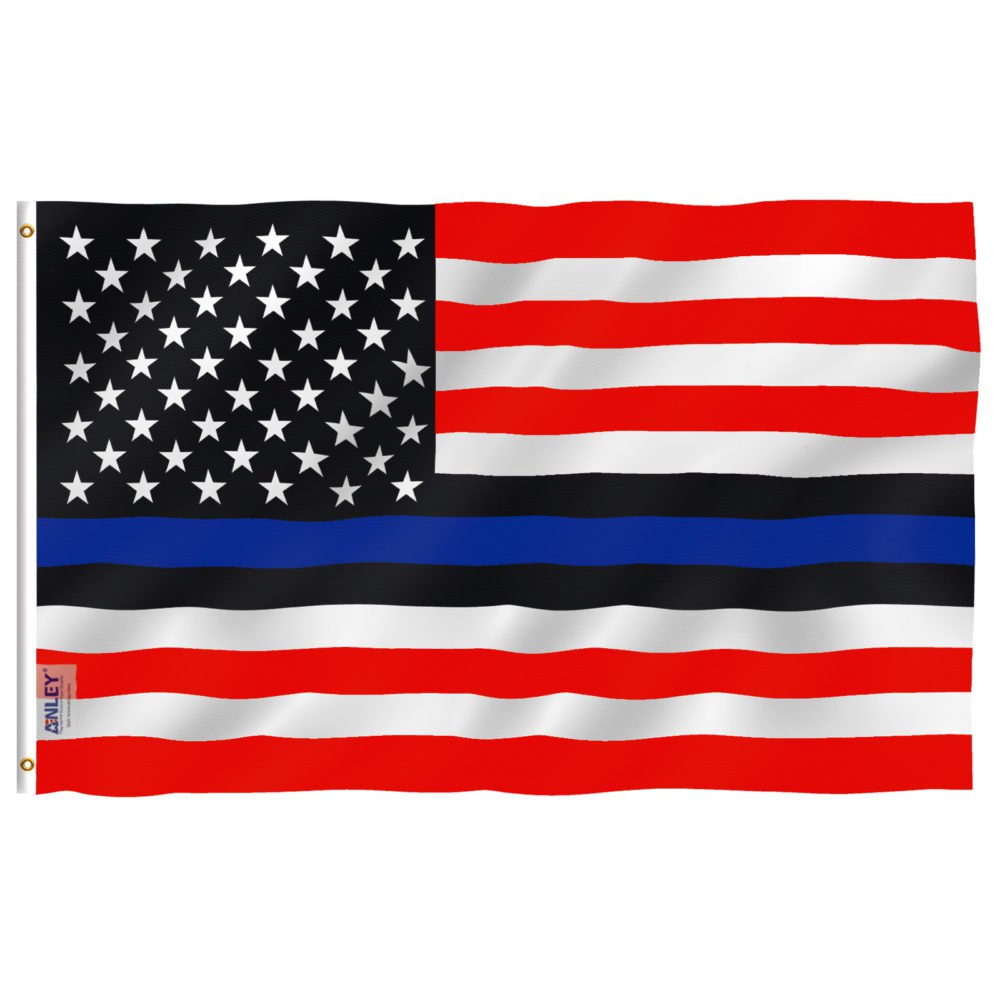 Blue Lives Matter American USA Police Flag - Honoring Law Enforcement Officers Flag 3X5Ft Banner USA