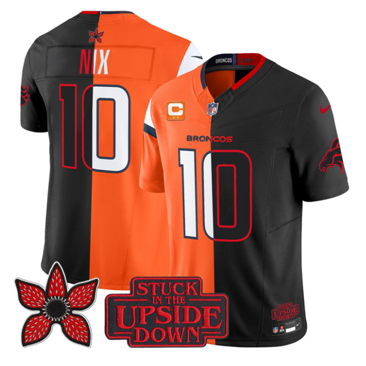 Bo Nix Jersey #10 Broncos Upside Down Edition Vapor Limited Stitched