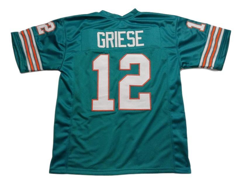 Bob Griese Jersey #12 Custom Unsigned Football Jerseys Stitched Teal Green