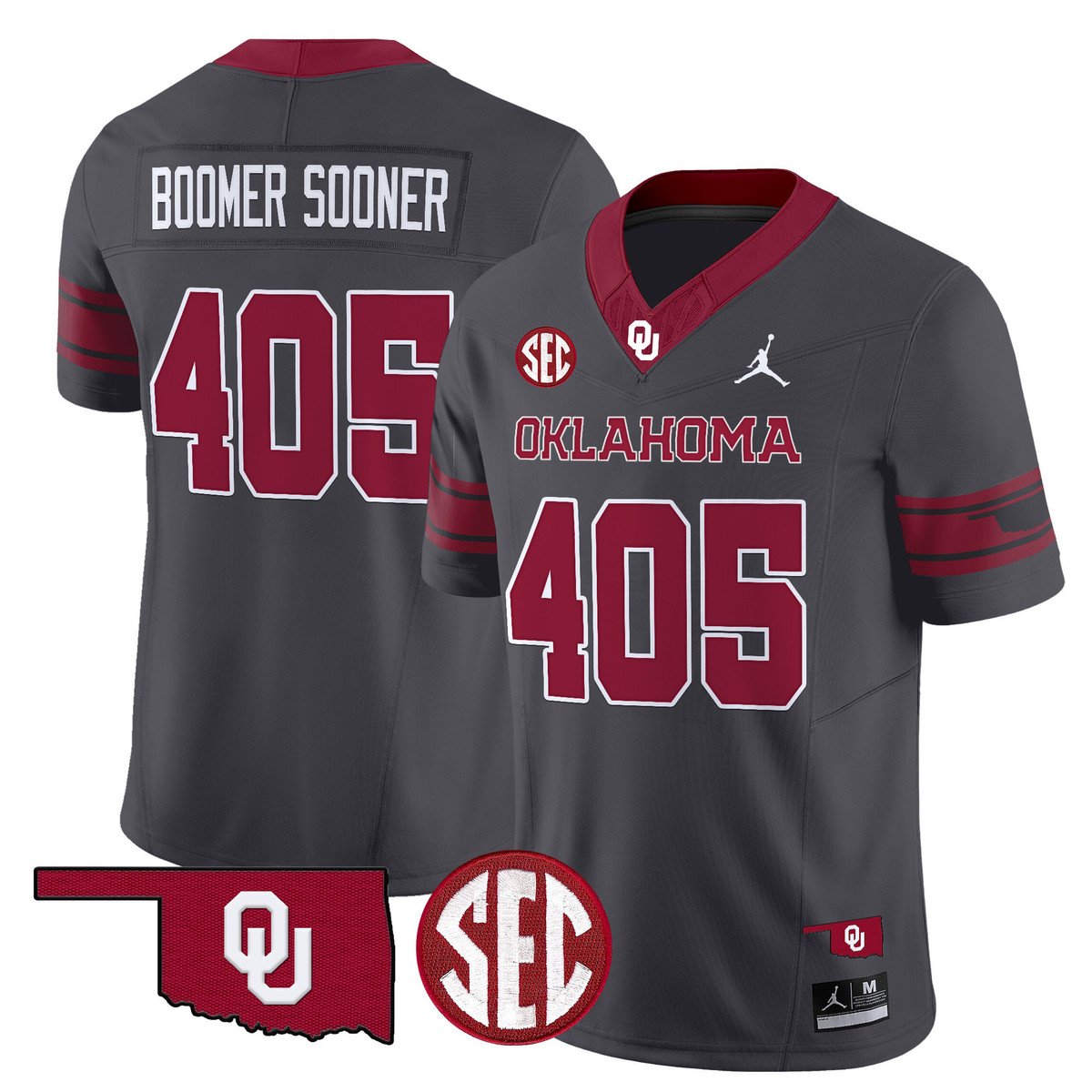 Boomer Sooner Jersey #405 Oklahoma Sooners 2025 Limited Stitched Anthracite