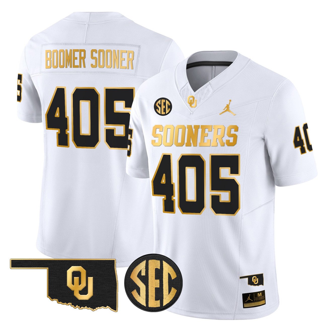 Boomer Sooner Jersey #405 Oklahoma Sooners 2025 Gold Limited Stitched