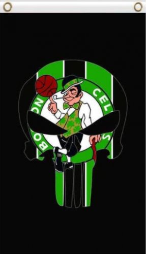 Boston Celtics Skull Flag 3X5Ft Polyester Banner USA Digital Printing