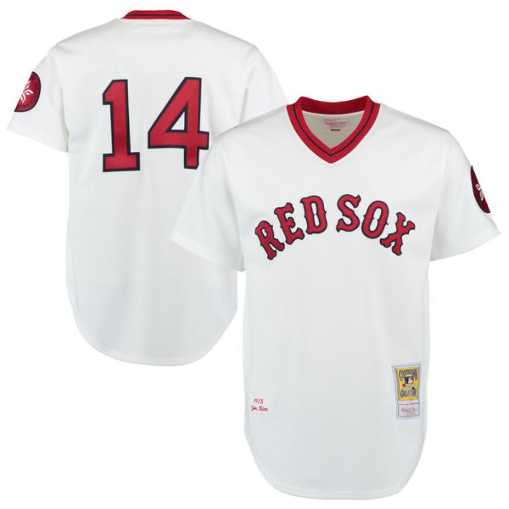 Boston Red Sox Jim Rice White Throwback Pullover Jersey
