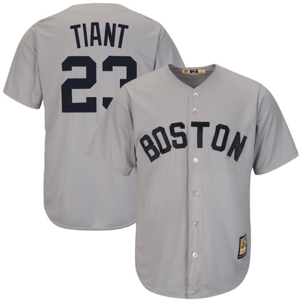 Boston Red Sox Luis Tiant Gray Throwback Jersey