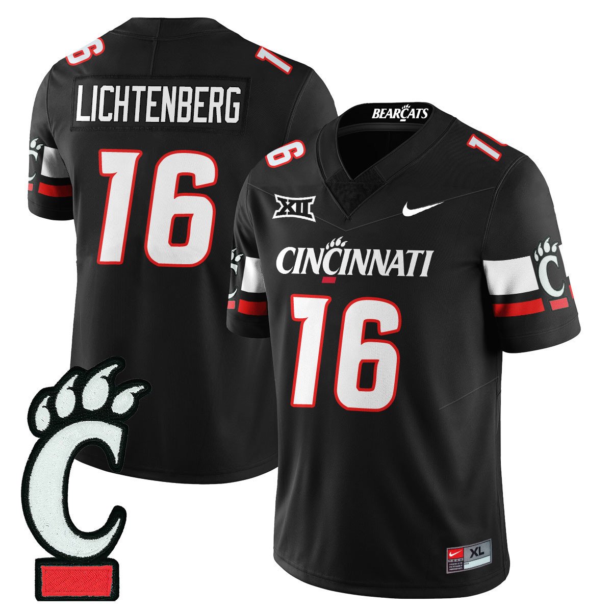 Brady Lichtenberg Jersey #16 Cincinnati Bearcats Football 2025 Stitched White