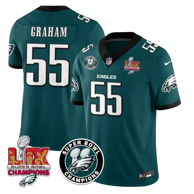 Brandon Graham Jersey #55 Super Bowl LIX Champions All Stitched Green
