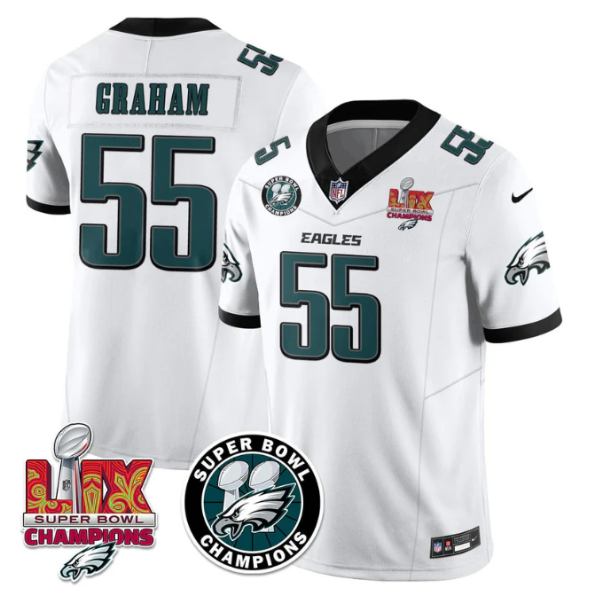 Brandon Graham Jersey #55 Super Bowl LIX Champions All Stitched White