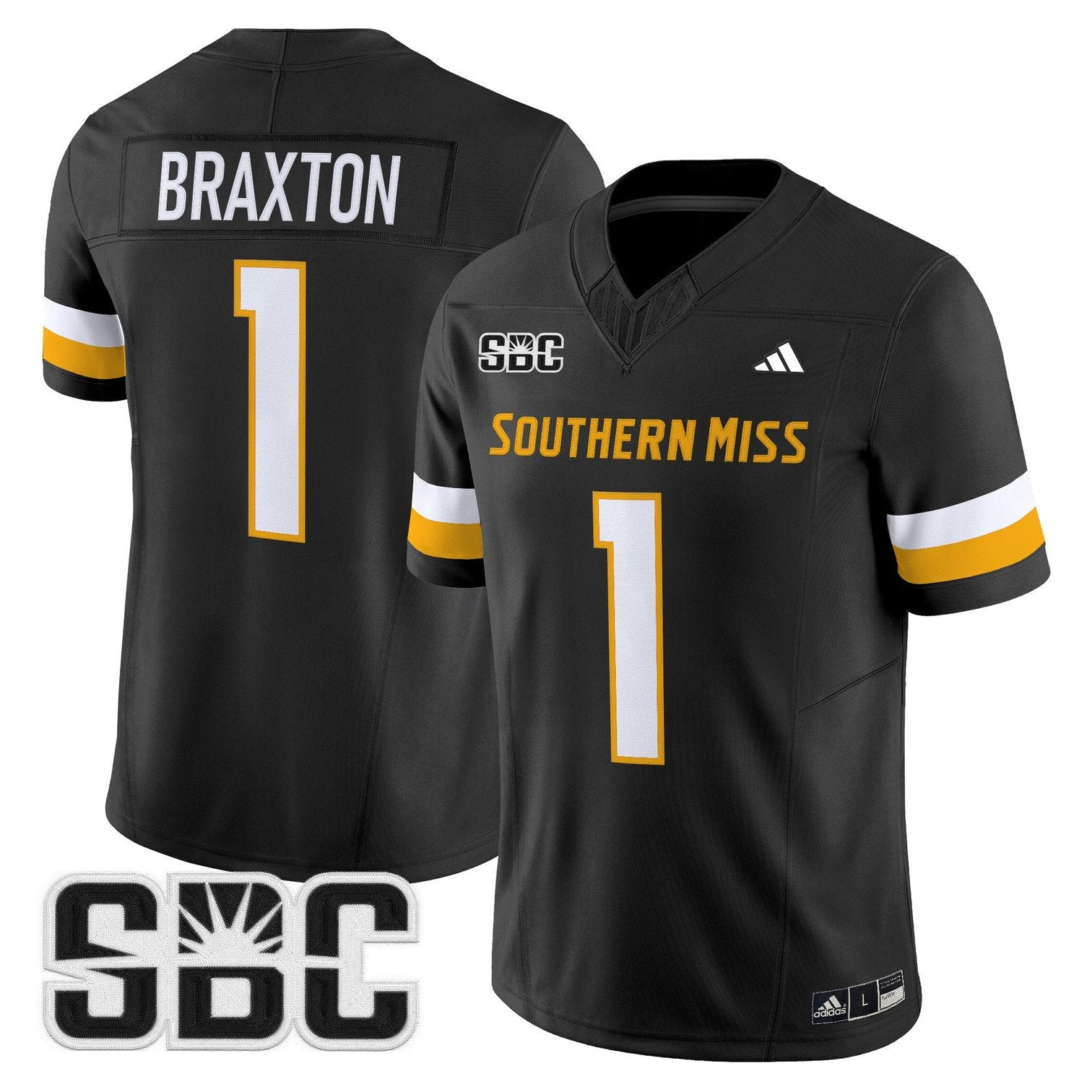 Braylon Braxton Jersey #1  Southern Miss Golden Eagles 2025 Vapor Limited Stitched