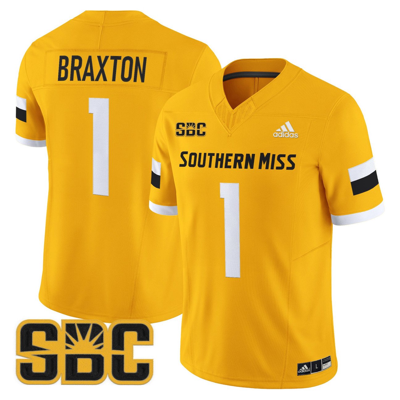 Braylon Braxton Jersey #1  Southern Miss Golden Eagles 2025 Vapor Limited Stitched