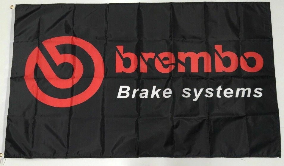 Brembo Style 2 Banner Flag Parts Brake Disc Pad Accessories Car Racing Workshop 3x5ft