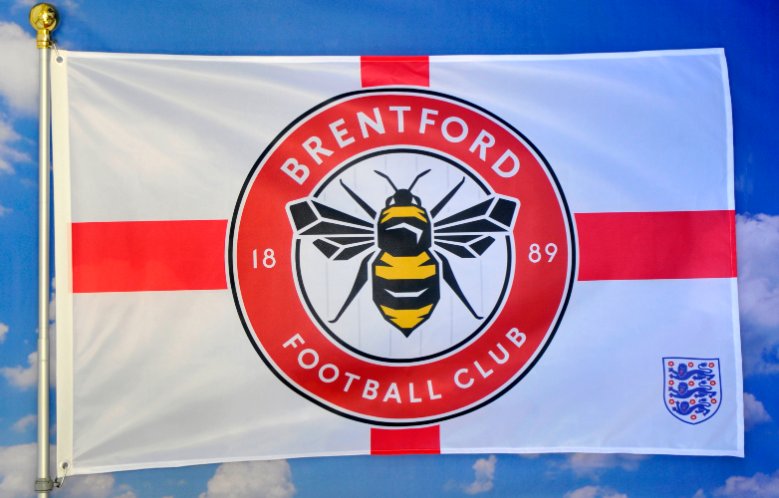 Brentford Football Club Flag Red White 3x5ft Banner polyester