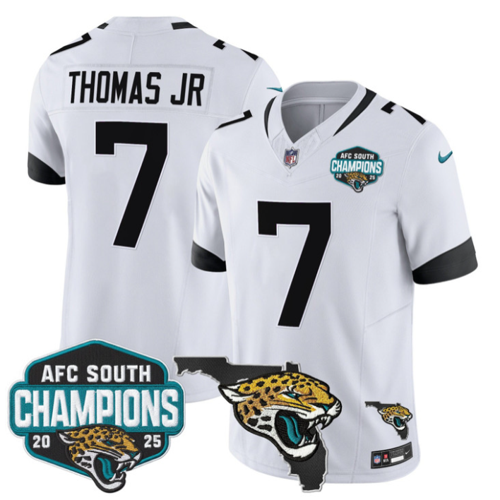 Brian Thomas Jr Jersey #7 AFC South Division Champions 2025 Florida White