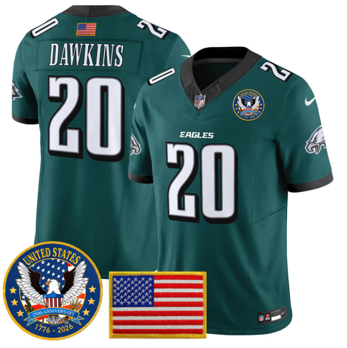 Brian Dawkins Jersey #20 United States 250th Anniversary Stitched