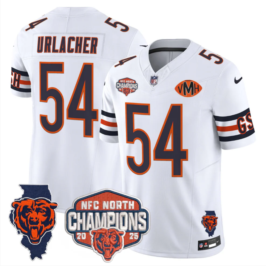 Brian Urlacher Jersey #54 NFC North Champions Patch 2025 V2 Stitched Navy Alternate