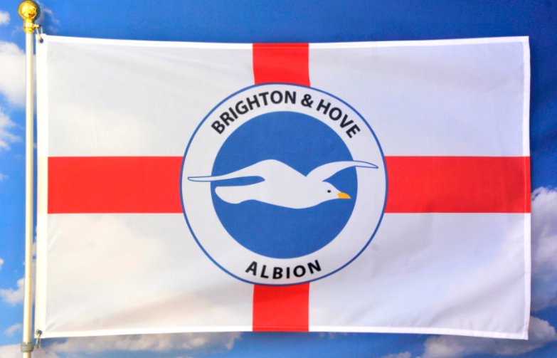 Brighton Football Club Flag Red White 3x5ft Banner polyester