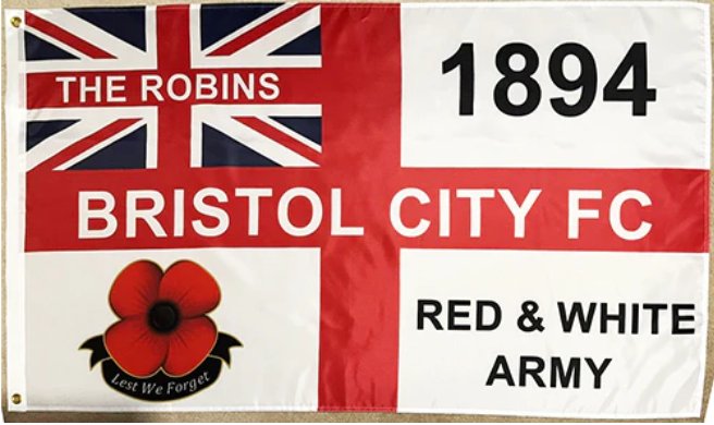 Bristol City Football Club Flag 3x5ft Banner polyester Red White Army