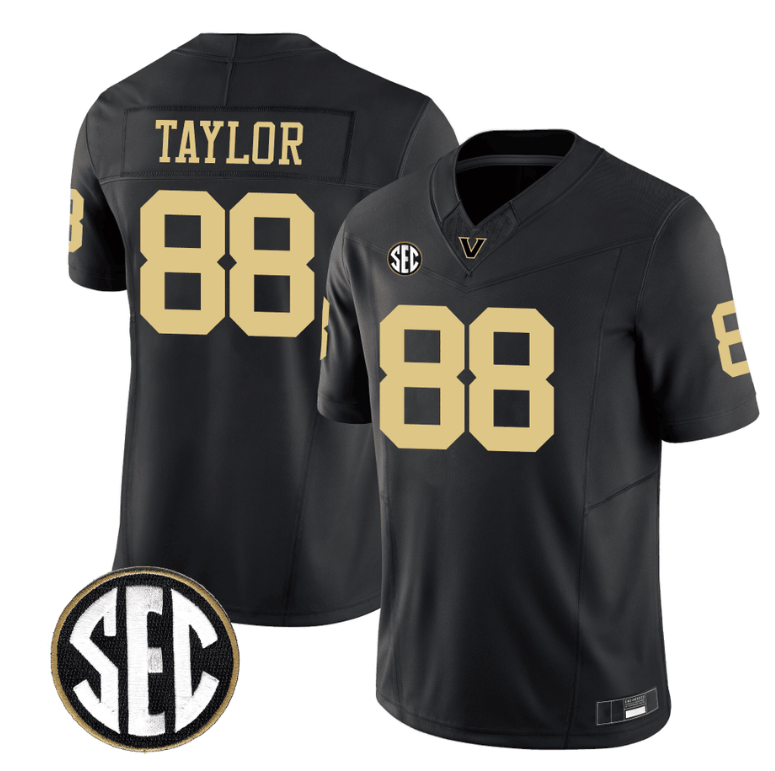 Brock Taylor Jersey #88 Vanderbilt Commodores College Football Stitched Black