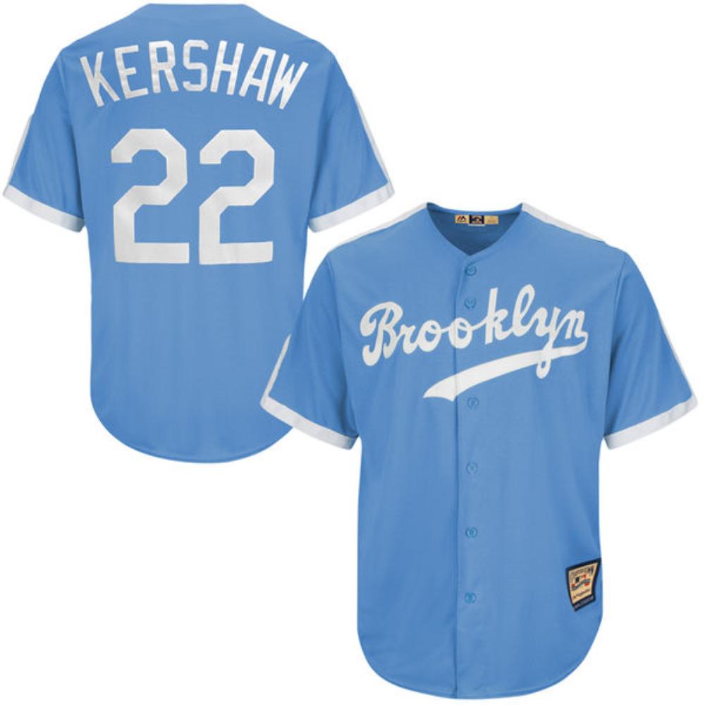 Brooklyn Dodgers Clayton Kershaw Blue Throwback Jersey