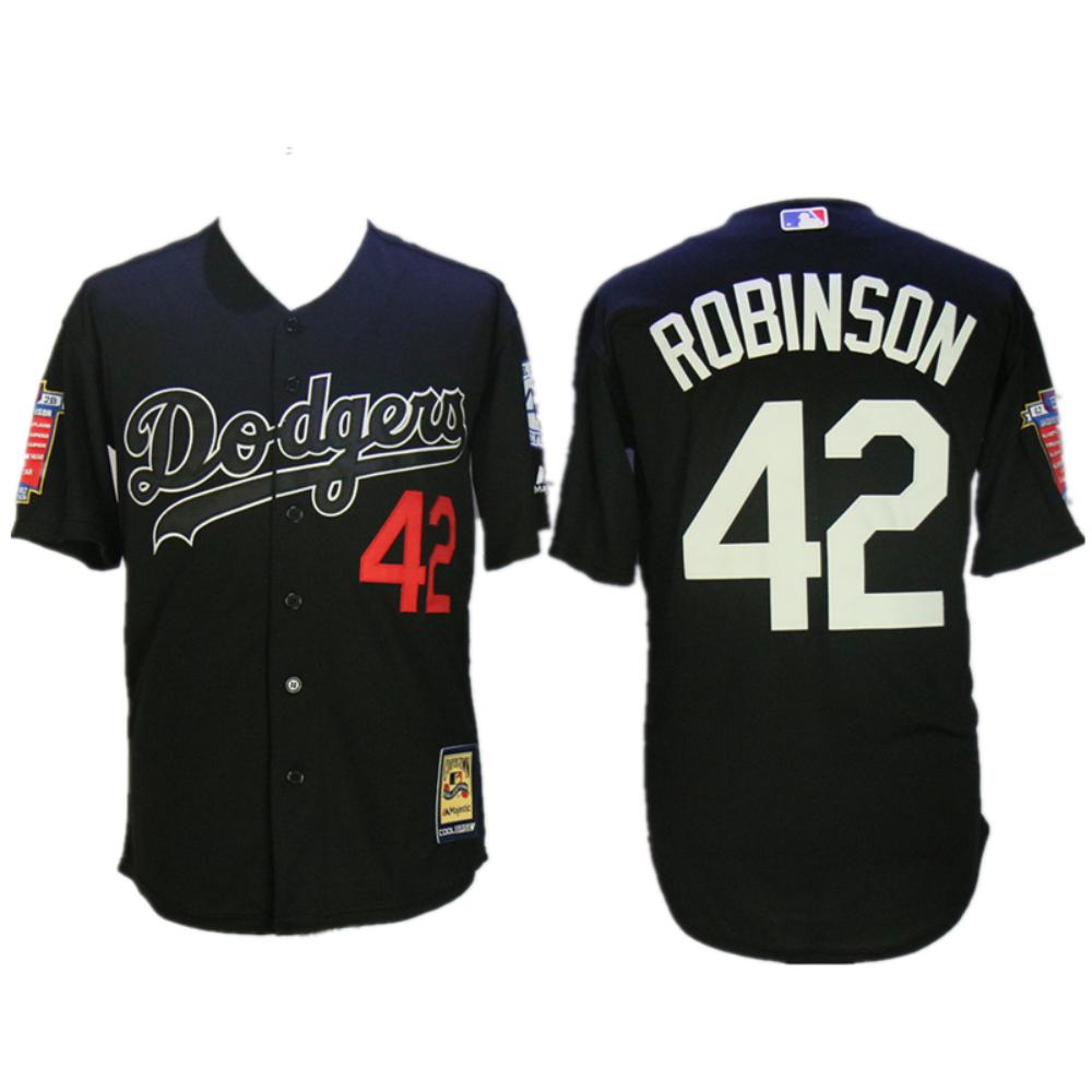 Brooklyn Dodgers Jackie Robinson Black Throwback Jersey