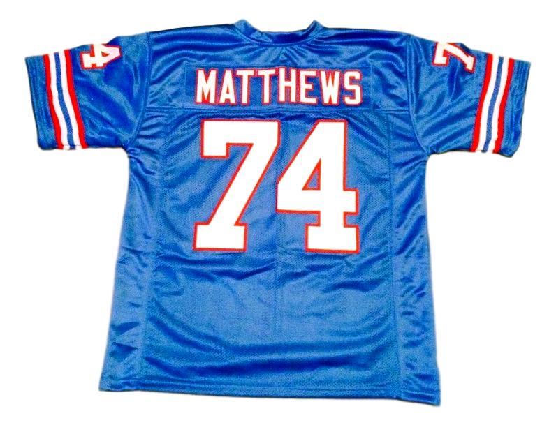 Bruce Matthews Jersey #74 Custom Unsigned Football Jerseys Stitched Blue