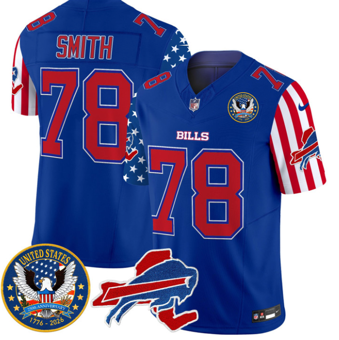 Bruce Smith Jersey #78 Bills America 250 Edition Vapor Limited Stitched
