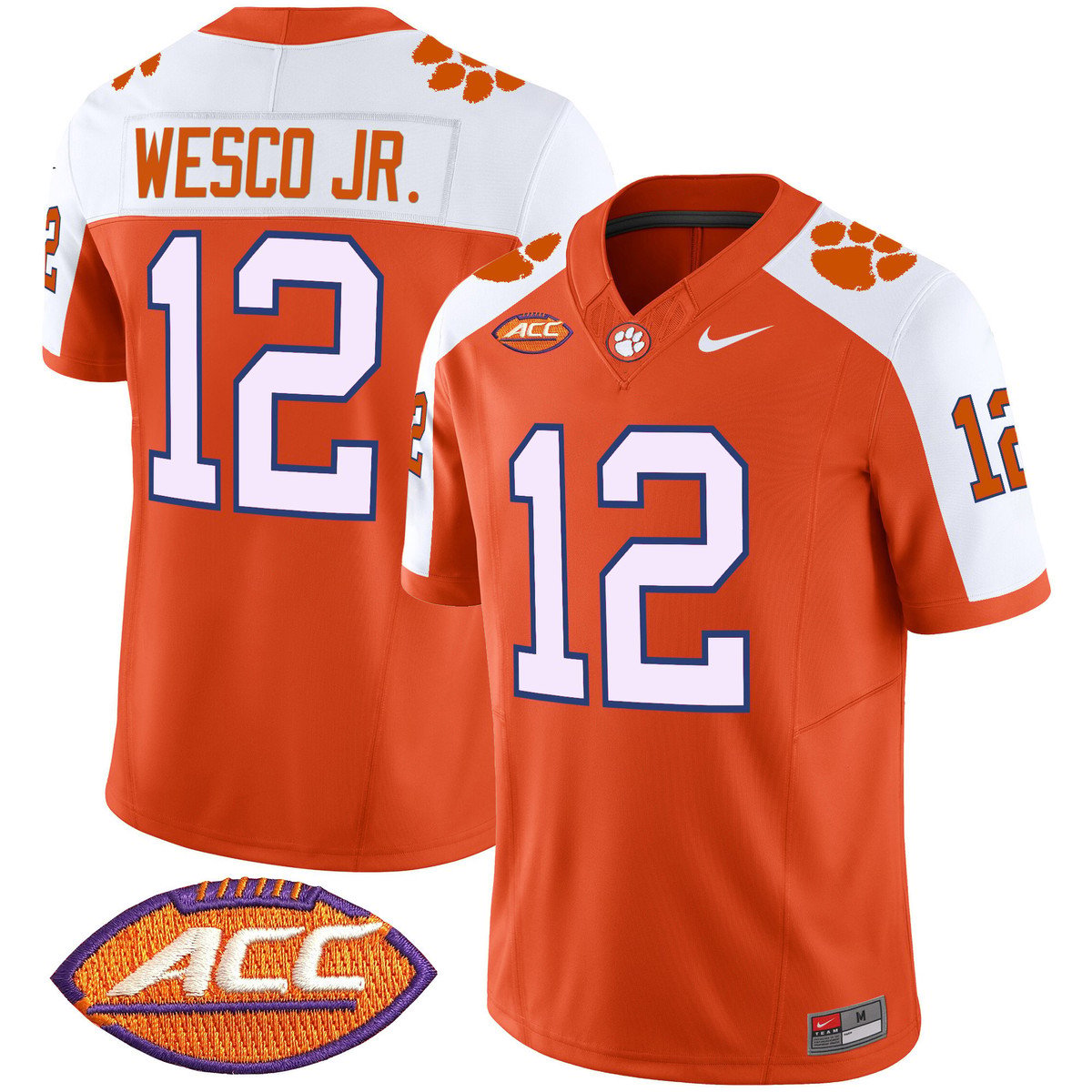 Bryant Wesco Jr Jersey #12 Clemson Tigers 2025 Vapor Limited Stitched Orange Alter