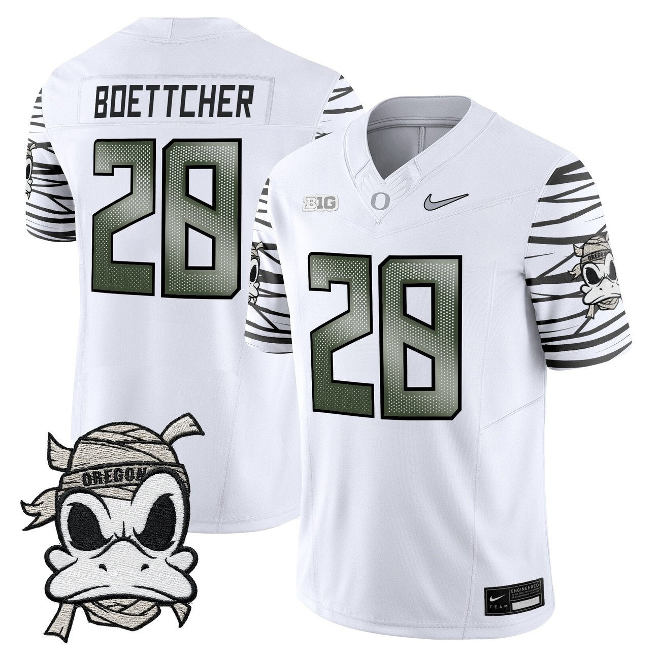 Bryce Boettcher Jersey #28 Oregon Ducks 2025 Mummy Duck Vapor Limited Stitched