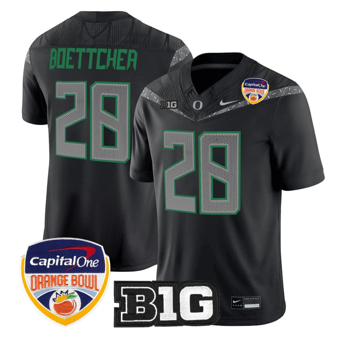 Bryce Boettcher Jersey #28 Oregon Ducks 2026 Orange Bowl Limited Stitched