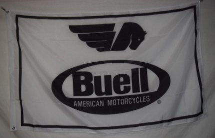 Buell Motorcycles American White Flag 3X5 Ft Polyester Banner USA 90x150cm