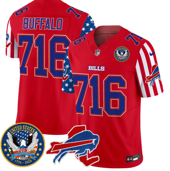 Buffalo Jersey #716 Bills America 250 Edition Vapor Limited Stitched
