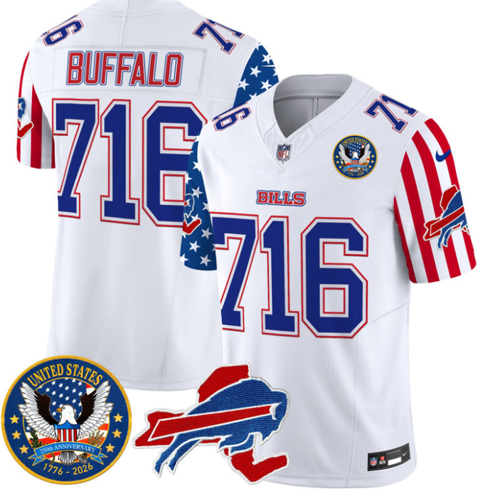 Buffalo Jersey #716 Bills America 250 Edition Vapor Limited Stitched