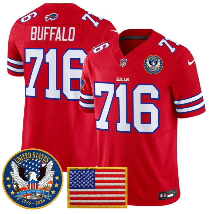 Buffalo Jersey #716 United States 250th Anniversary Patch Stitched