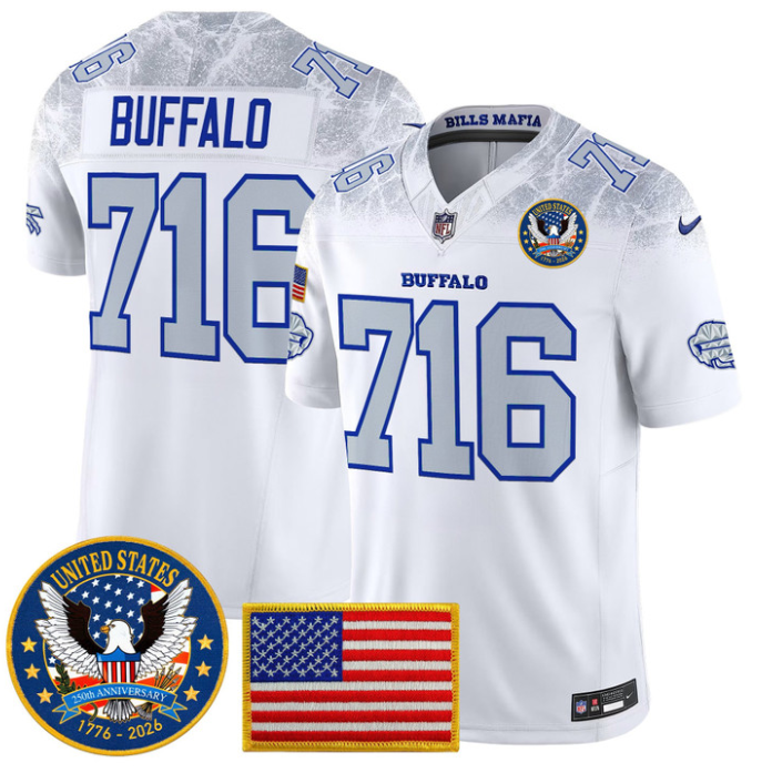 Buffalo Jersey #716 United States 250th Anniversary Patch Stitched