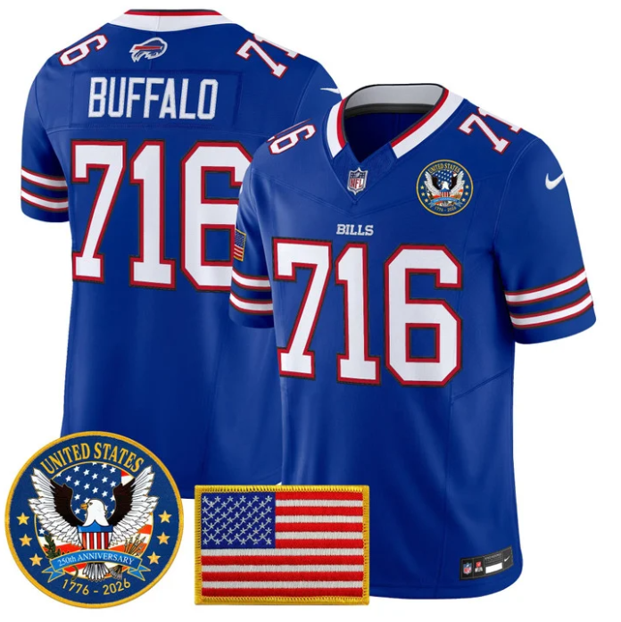 Buffalo Jersey #716 United States 250th Anniversary Patch Stitched