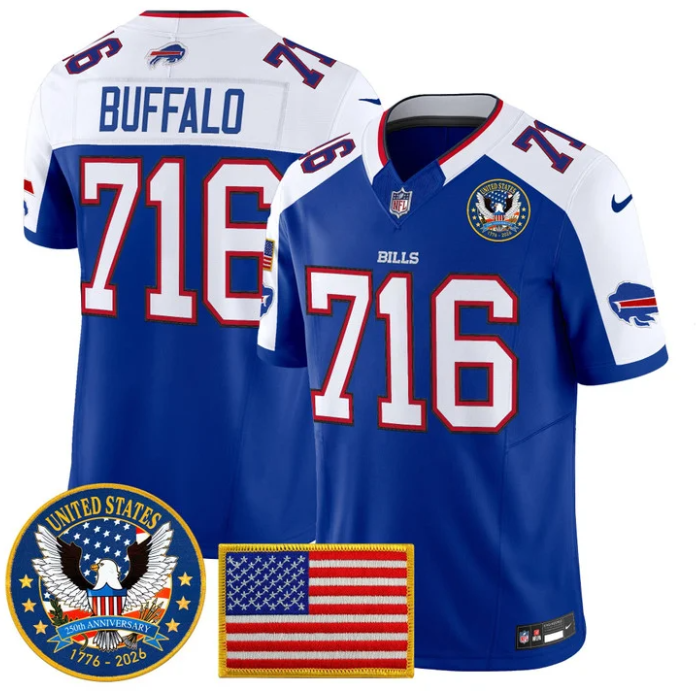 Buffalo Jersey #716 United States 250th Anniversary Patch Stitched