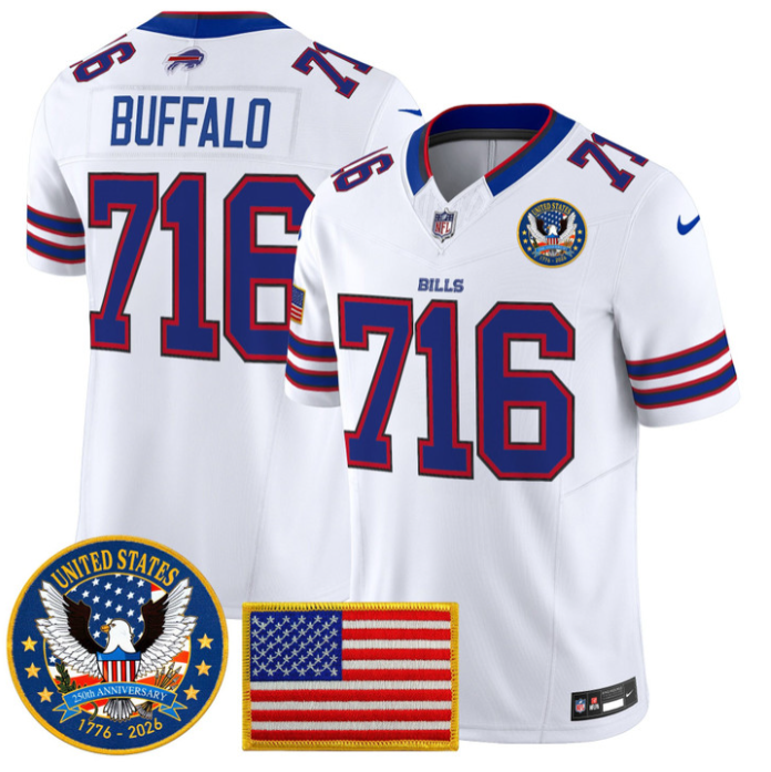 Buffalo Jersey #716 United States 250th Anniversary Patch Stitched
