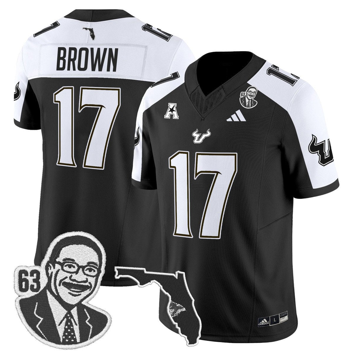 Byrum Brown Jersey #17 South Florida Bulls Lee Roy Selmon Legacy Stitched Black Alter