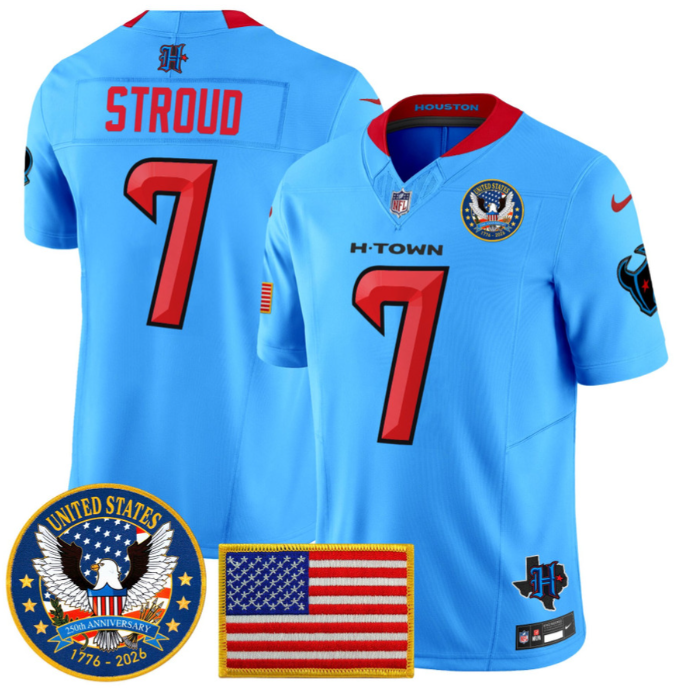 C.J. Stroud Jersey #7 United States 250th Anniversary Patch Stitched