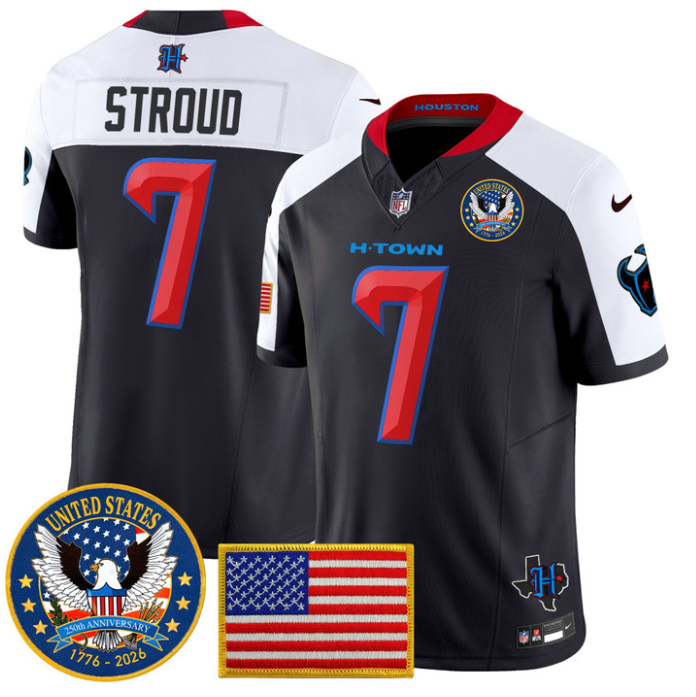 C.J. Stroud Jersey #7 United States 250th Anniversary Patch Stitched