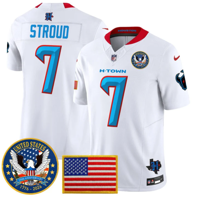 C.J. Stroud Jersey #7 United States 250th Anniversary Patch Stitched