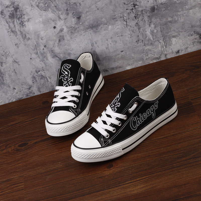 Chicago White Sox Limited Print MLB Baseball Fans Low Top Canvas Shoes Sport Sneakers T-DAC99H